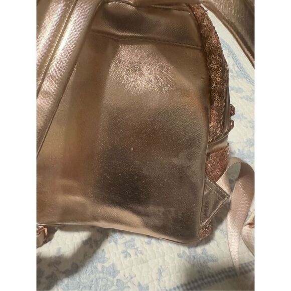 Disney Parks loungefly Minnie mouse sequined Rose gold  backbag - Picture 9 of 12